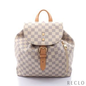 Louis Vuitton Damier Azur Backpack Rucksack PVC Leather White